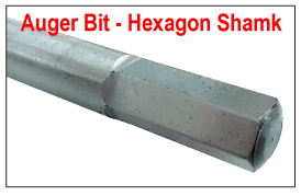 Metz-Auger Drill Bit (Hex Shank)