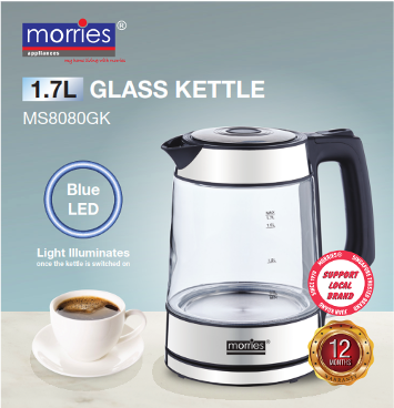 Morries 1.7L Glass Kettle MS8080GK