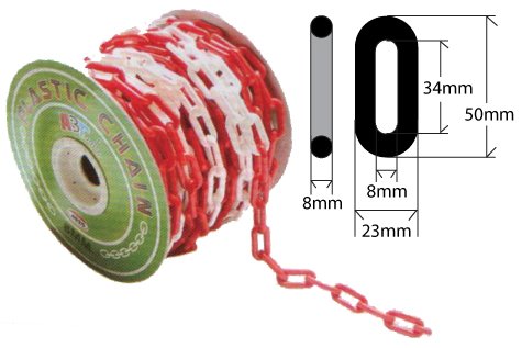 Plastic Chains Red/White (8mmX25Meter)