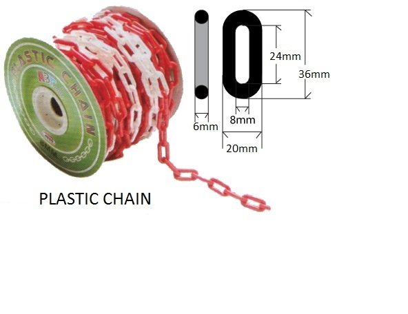 Plastic Chains-Red/White (6mmX50Meter)