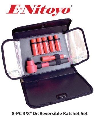 E-Nitoyo-VDE(K201) 3/8″DRx8pcs Insolated Socket Set