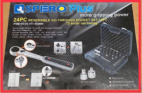 Spero- Super Short Go-Through Socket Set 1/2″Dr.X24pc